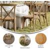 Flash Furniture Hercules Commercial Indoor/Outdoor Cross Back Chair, Wood Look, Weather-Resistant, Lightweight Design, Versatile Use, Light Oak(Chestnut)