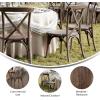 Flash Furniture Hercules Commercial Indoor/Outdoor Cross Back Chair, Wood Look, Weather-Resistant, Lightweight Design, Versatile Use, Light Oak(Dark Brown)