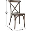Flash Furniture Hercules Commercial Indoor/Outdoor Cross Back Chair, Wood Look, Weather-Resistant, Lightweight Design, Versatile Use, Light Oak(Dark Brown)