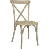 Flash Furniture Hercules Commercial Indoor/Outdoor Cross Back Chair, Wood Look, Weather-Resistant, Lightweight Design, Versatile Use, Light Oak(Light Oak)