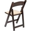 Flash Furniture Hercules Series Chocolate Wood Folding Chair with Vinyl Padded Seat [XF-2903-CHOC-WOOD-GG]