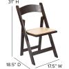Flash Furniture Hercules Series Chocolate Wood Folding Chair with Vinyl Padded Seat [XF-2903-CHOC-WOOD-GG]