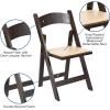 Flash Furniture Hercules Series Chocolate Wood Folding Chair with Vinyl Padded Seat [XF-2903-CHOC-WOOD-GG]