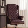 Flash Furniture High Back Traditional Fully Tufted Black LeatherSoft Executive Swivel Ergonomic Office Chair with Arms(Burgundy)