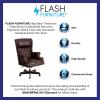 Flash Furniture High Back Traditional Tufted Brown LeatherSoft Executive Ergonomic Office Chair with Oversized Headrest & Nail Trim Arms(Brown)
