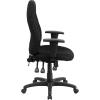 Flash Furniture Hughes High Back Black Fabric Multifunction Swivel Ergonomic Task Office Chair with Adjustable Arms(Contemporary)
