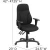 Flash Furniture Hughes High Back Black Fabric Multifunction Swivel Ergonomic Task Office Chair with Adjustable Arms(Contemporary)