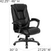 Flash Furniture Oma High Back Black LeatherSoft Layered Upholstered Executive Swivel Ergonomic Office Chair with Smoke Metal Base and Arms