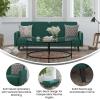 Flash Furniture Sophia Premium Split Back Sofa Futon – Emerald Green Velvet Upholstery – Solid Wood Legs – Convertible Sleeper Couch for Small Spaces(Emerald)