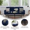 Flash Furniture Sophia Premium Split Back Sofa Futon – Emerald Green Velvet Upholstery – Solid Wood Legs – Convertible Sleeper Couch for Small Spaces(Navy)