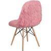 Flash Furniture Zula 4 Pack Shaggy Dog Purple Accent Chair(Light Pink)