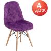 Flash Furniture Zula 4 Pack Shaggy Dog Purple Accent Chair(Purple)