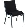 Flash Furniture 4 Pack HERCULES Series Heavy Duty Navy Blue Dot Fabric Stack Chair(Black Patterned Fabric)