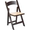 Flash Furniture Hercules Series Chocolate Wood Folding Chair with Vinyl Padded Seat [XF-2903-CHOC-WOOD-GG]