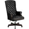 Flash Furniture High Back Traditional Fully Tufted Black LeatherSoft Executive Swivel Ergonomic Office Chair with Arms(Black)