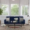 Flash Furniture Sophia Premium Split Back Sofa Futon – Emerald Green Velvet Upholstery – Solid Wood Legs – Convertible Sleeper Couch for Small Spaces(Navy)