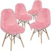 Flash Furniture Zula 4 Pack Shaggy Dog Purple Accent Chair(Light Pink)