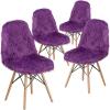 Flash Furniture Zula 4 Pack Shaggy Dog Purple Accent Chair(Purple)
