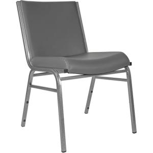 Flash Furniture 4 Pack HERCULES Series Heavy Duty Navy Blue Dot Fabric Stack Chair(Gray Vinyl)