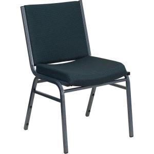 Flash Furniture 4 Pack HERCULES Series Heavy Duty Navy Blue Dot Fabric Stack Chair(Green Patterned Fabric)