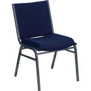 Flash Furniture 4 Pack HERCULES Series Heavy Duty Navy Blue Dot Fabric Stack Chair(Navy Blue Patterned Fabric)