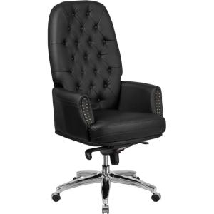 Flash Furniture Hansel High Back Traditional Tufted White LeatherSoft Multifunction Executive Swivel Ergonomic Office Chair with Arms(Burgundy)