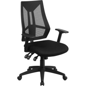 Flash Furniture Ivan High Back Black Mesh Multifunction Swivel Ergonomic Task Office Chair with Adjustable Arms