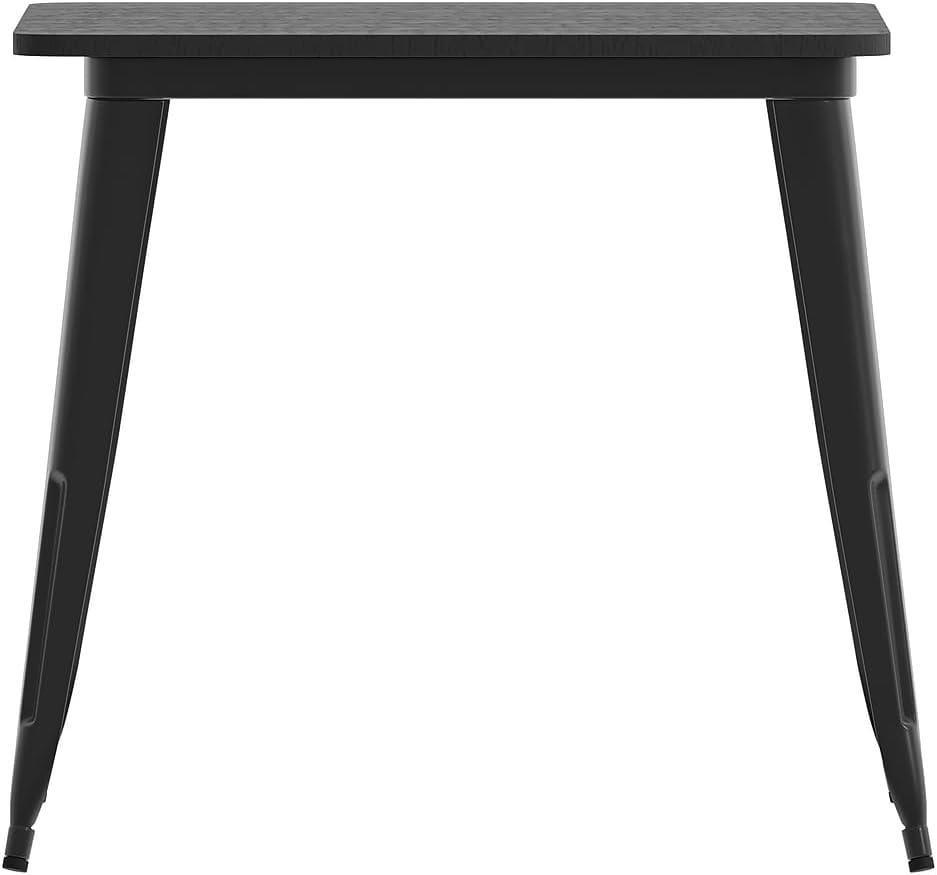 image:imageFlash Furniture Declan Commercial Outdoor Dining Table All Weather Poly Resin Top with Steel Base 315 Square BlackBlackBlack TopBlack Frame