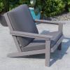 Flash Furniture Charlestown Adirondack Style Deep Seat Patio Club Chair with Cushions – Gray Poly Resin Frame – Cream All-Weather Cushions – Indoor/Outdoor(Grey)