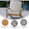 Flash Furniture Charlestown Adirondack Style Deep Seat Patio Club Chair with Cushions – Gray Poly Resin Frame – Cream All-Weather Cushions – Indoor/Outdoor(Natural Cedar/Cream)