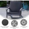Flash Furniture Charlestown Adirondack Style Deep Seat Patio Club Chair with Cushions – Gray Poly Resin Frame – Cream All-Weather Cushions – Indoor/Outdoor(Grey)