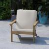 Flash Furniture Charlestown Adirondack Style Deep Seat Patio Club Chair with Cushions – Gray Poly Resin Frame – Cream All-Weather Cushions – Indoor/Outdoor(Natural Cedar/Cream)
