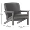 Flash Furniture Charlestown Adirondack Style Deep Seat Patio Club Chair with Cushions – Gray Poly Resin Frame – Cream All-Weather Cushions – Indoor/Outdoor(Grey)