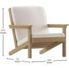 Flash Furniture Charlestown Adirondack Style Deep Seat Patio Club Chair with Cushions – Gray Poly Resin Frame – Cream All-Weather Cushions – Indoor/Outdoor(Natural Cedar/Cream)