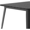 Flash Furniture Declan Commercial Outdoor Dining Table, All Weather Poly Resin Top with Steel Base, 31.5″ Square, Black/Black(Black Top/Black Frame)