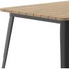 Flash Furniture Declan Commercial Outdoor Dining Table, All Weather Poly Resin Top with Steel Base, 31.5″ Square, Black/Black(Brown Top/Black Frame)