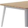 Flash Furniture Declan Commercial Outdoor Dining Table, All Weather Poly Resin Top with Steel Base, 31.5″ Square, Black/Black(Brown Top/Silver Frame)