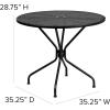 Flash Furniture Oia Commercial Grade 35.25″ Round Black Indoor-Outdoor Steel Patio Table Set with 4 Round Back Chairs(Black)