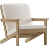 Flash Furniture Charlestown Adirondack Style Deep Seat Patio Club Chair with Cushions – Gray Poly Resin Frame – Cream All-Weather Cushions – Indoor/Outdoor(Natural Cedar/Cream)
