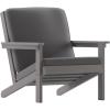 Flash Furniture Charlestown Adirondack Style Deep Seat Patio Club Chair with Cushions – Gray Poly Resin Frame – Cream All-Weather Cushions – Indoor/Outdoor(Grey)