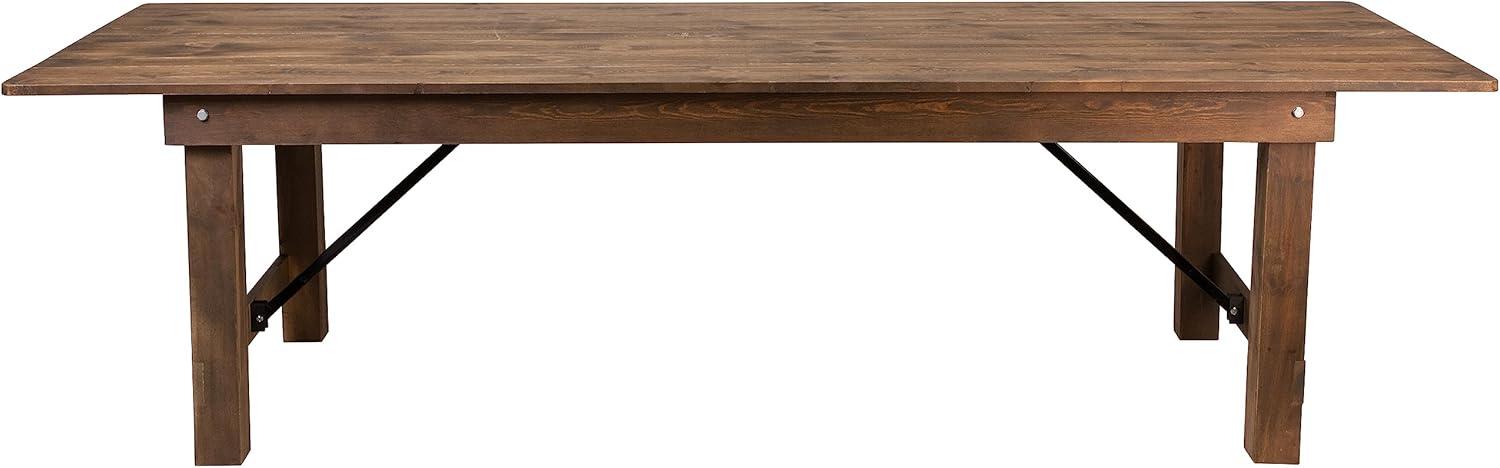 image:imageFlash Furniture Hercules Series 9 x 40 Rustic Solid Pine Folding Dining Table Rectangular Antique Farmhouse Dining and Event Extension Table
