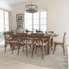 Flash Furniture HERCULES Series 8′ x 40” Antique Rustic Folding Farm Table Set with 8 Cross Back Chairs and Cushions