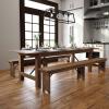 Flash Furniture Hercules Series 9′ x 40″ Rustic Solid Pine Folding Dining Table, Rectangular Antique Farmhouse Dining and Event Extension Table