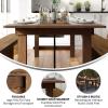 Flash Furniture Hercules Series 9′ x 40″ Rustic Solid Pine Folding Dining Table, Rectangular Antique Farmhouse Dining and Event Extension Table