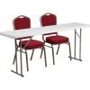 Flash Furniture Kathryn 6-Foot Plastic Folding Training Table Set with 2 Crown Back Stack Chairs