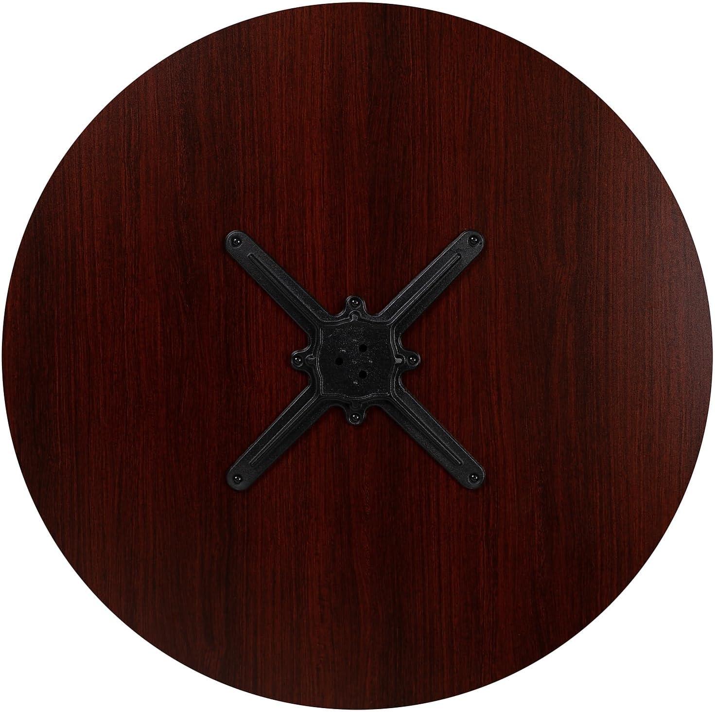 image:imageFlash Furniture Chapman 36 Round Multipurpose Conference Table Business Meeting Table for Office and Conference Rooms Rustic GrayMahogany