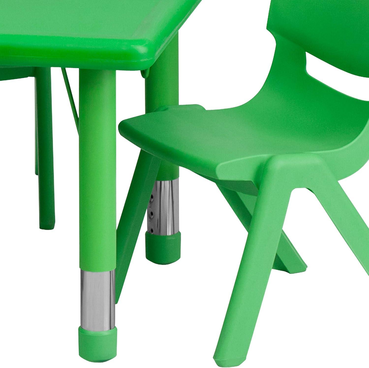 image:imageFlash Furniture Emmy 24W x 48L Rectangular Red Plastic Height Adjustable Activity Table Set with 4 ChairsGreen