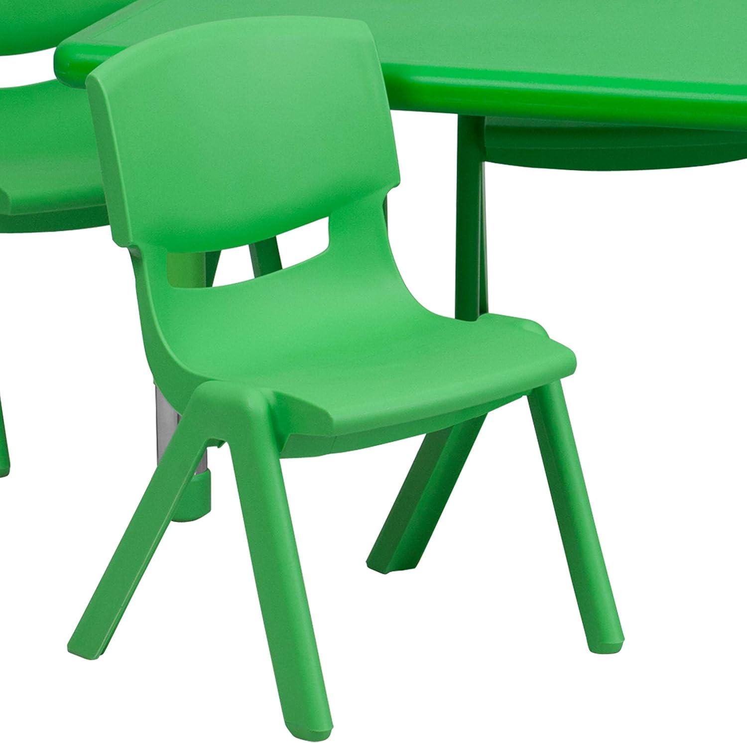 image:imageFlash Furniture Emmy 24W x 48L Rectangular Red Plastic Height Adjustable Activity Table Set with 4 ChairsGreen