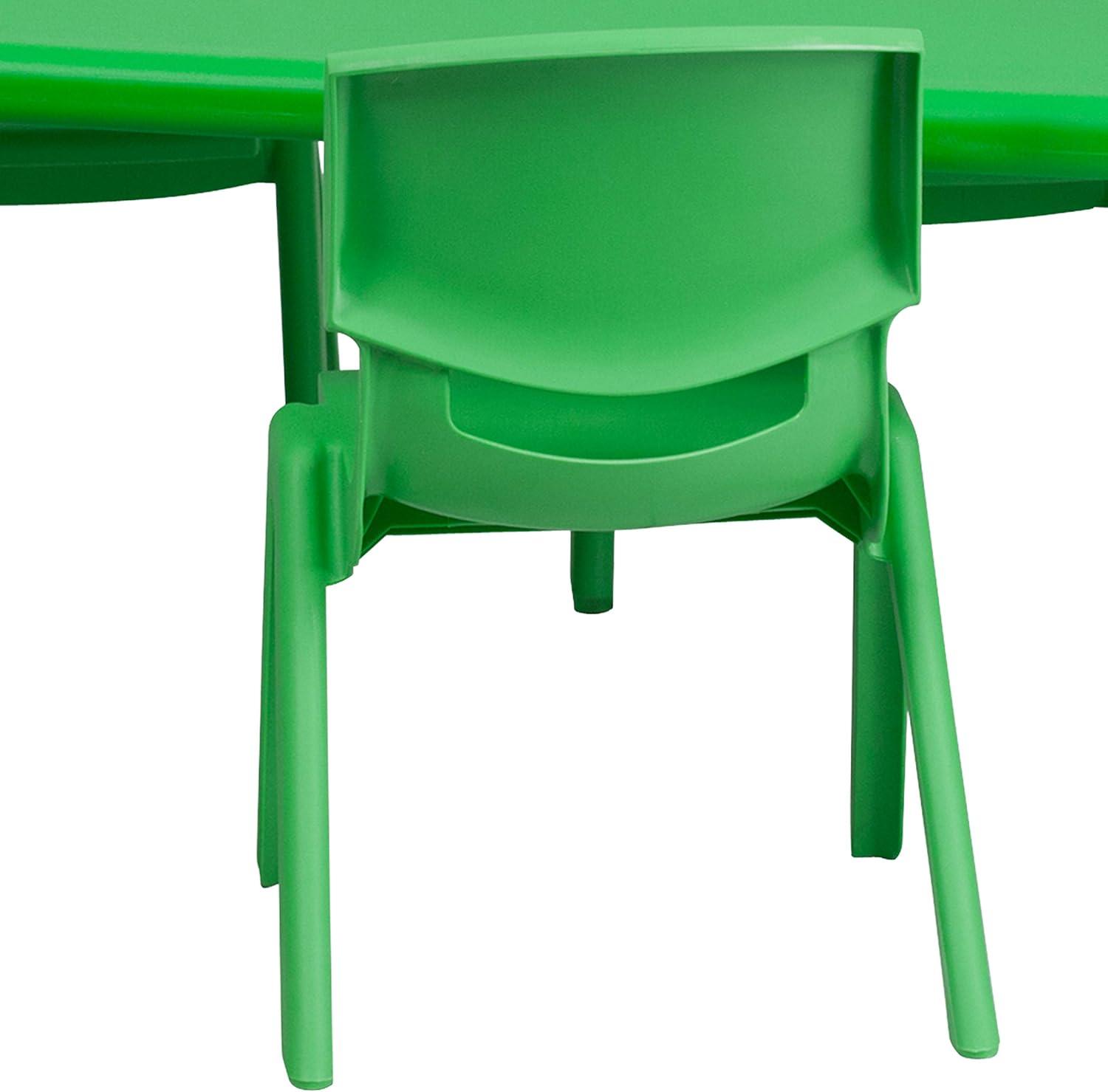image:imageFlash Furniture Emmy 24W x 48L Rectangular Red Plastic Height Adjustable Activity Table Set with 4 ChairsGreen