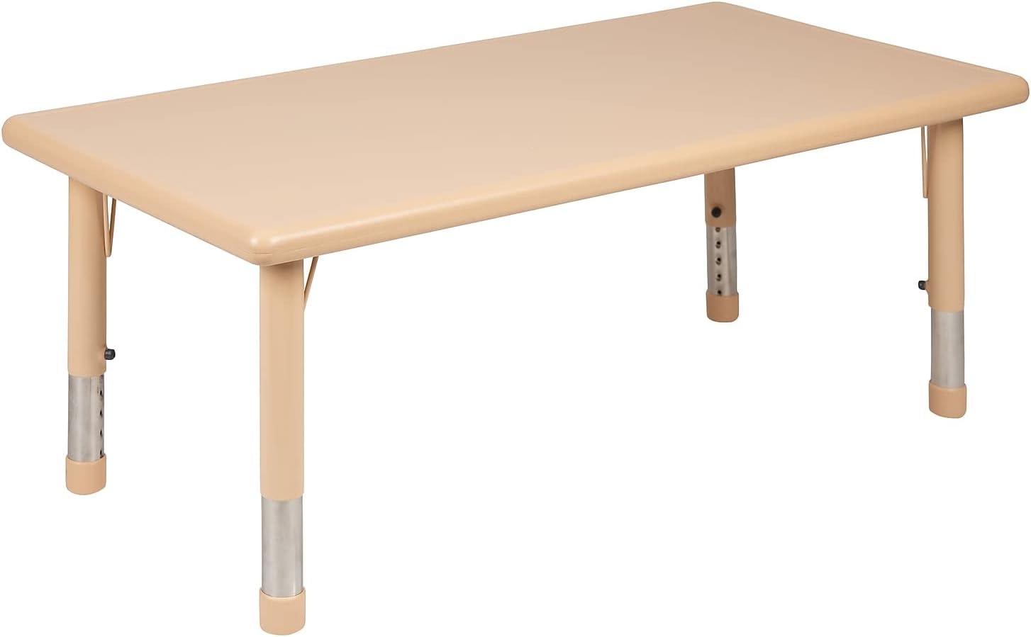image:imageFlash Furniture Emmy 24W x 48L Rectangular Red Plastic Height Adjustable Activity Table Set with 4 ChairsNatural